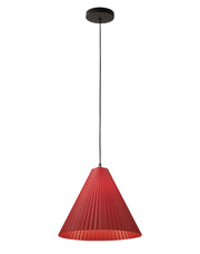 Lampada a Sospensione Cone, Struttura in Metallo e Plastica Vegetale, Attacco E27, IP20, Colore Bordeaux, Diametro 316mm - Design Moderno