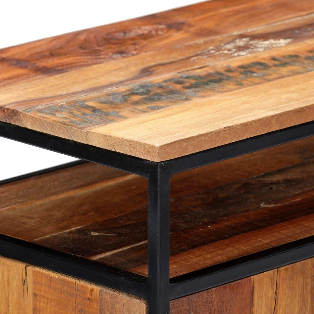 Credenza mobiletto consolle 76 cm legno massello di recupero e acciaio 4402059