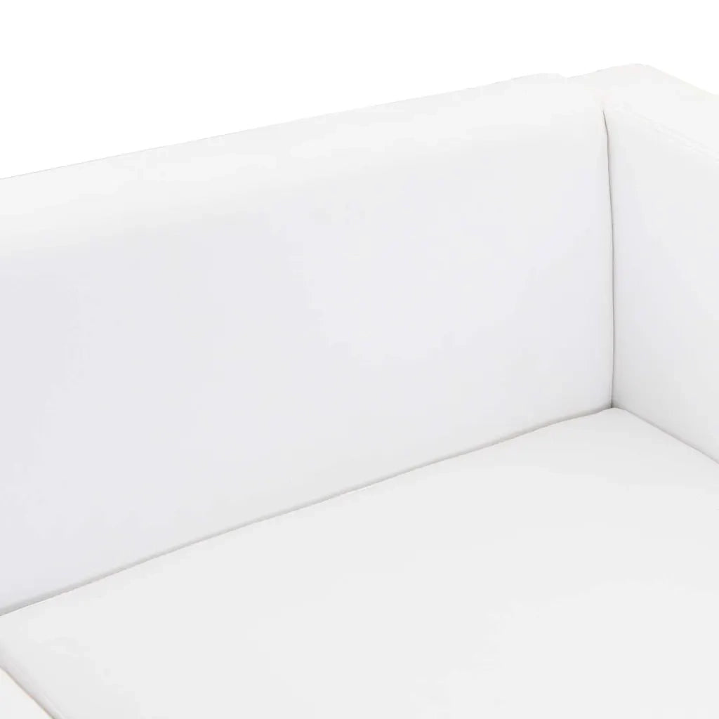 Divano a 2 Posti in Similpelle Bianco   cod mxl 13816