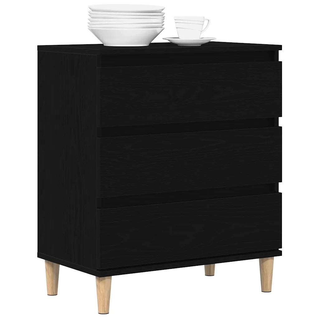 Credenza-Buffet-Armadio da cucina Rovere Nero 60 x 35 x 70 cm Legno multistrato 750191