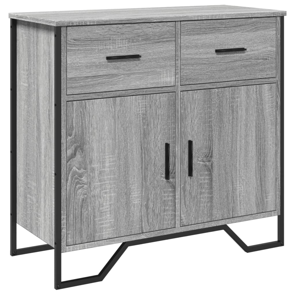 Buffet credenza cassettiera mobiletto mobile contenitore organizer cucina soggiorno rovere Sonoma 79,5 x 35,5 x 74,5 cm legno ingegnerizzato grigio 02_0036525