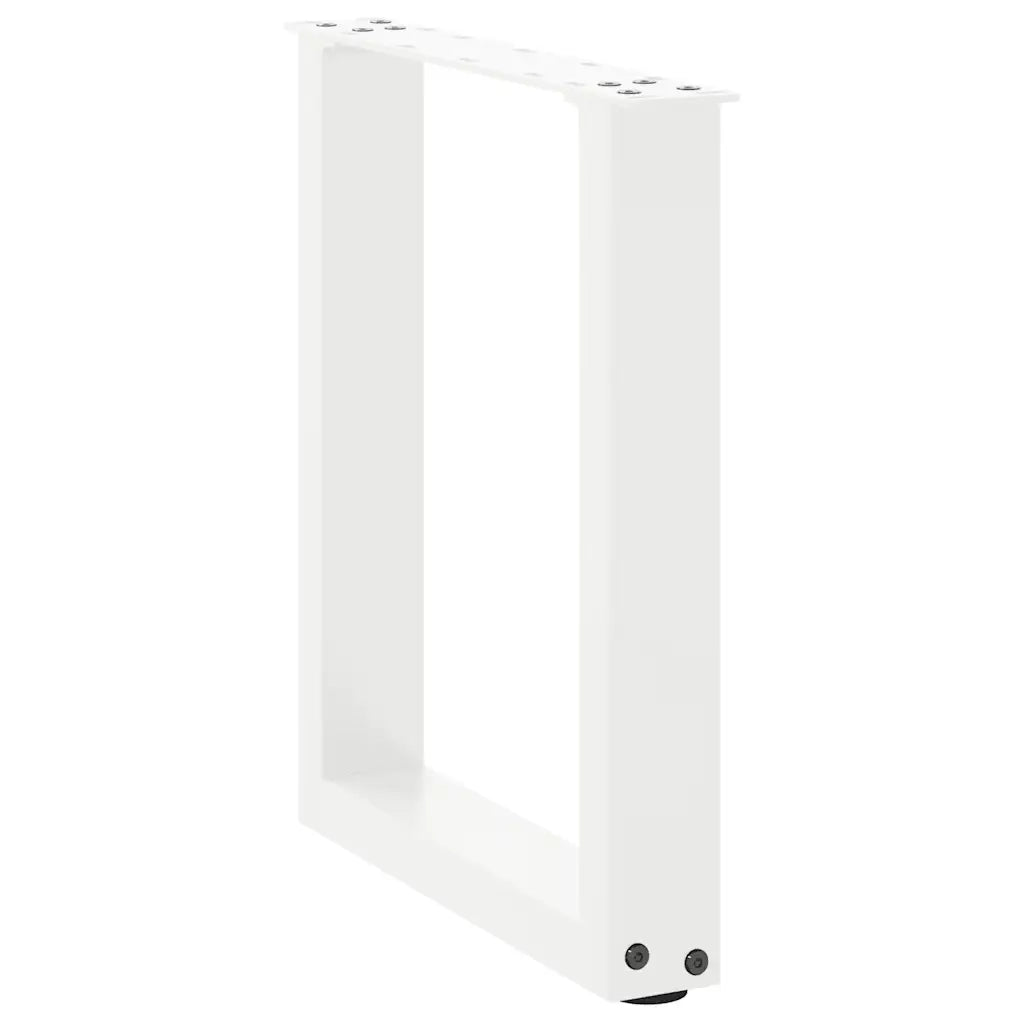 Gambe per Tavolino da CaffÃ¨ a Forma di U 2 pz Bianche 38x(42-43) cm Acciaio