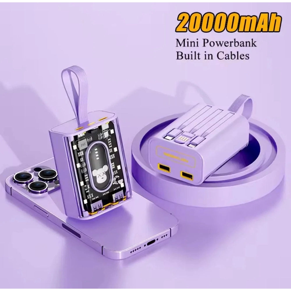 Trade Shop - Power Bank Caricabatterie Esterno Portatile Con Ricarica Rapida Da 20000 Mah Con Luce Led -