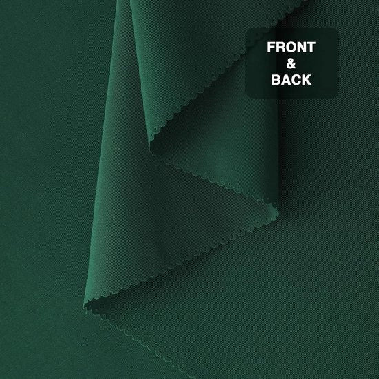 Tappeto da tavolo impermeabile, verde scuro, diametro 120 cm, tappeto da tavolo in poliestere impermeabile con bordo ondulato, per tavolo, pasti, ristorante
