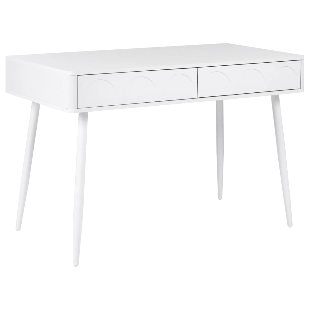 Scrivania per l'ufficio domestico con cassetti in truciolato 120 x 60 cm bianca Design minimalista