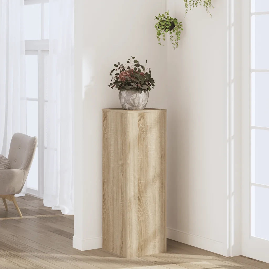 Supporto per Piante Rovere Sonoma 33x33x100cm Legno Multistrato 852953