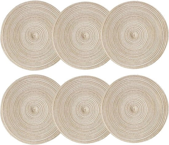 Set di Targhe da Cucina Ronde (38 cm) - Resistenti al Calore e con Superficie Antiscivolo (Beige)