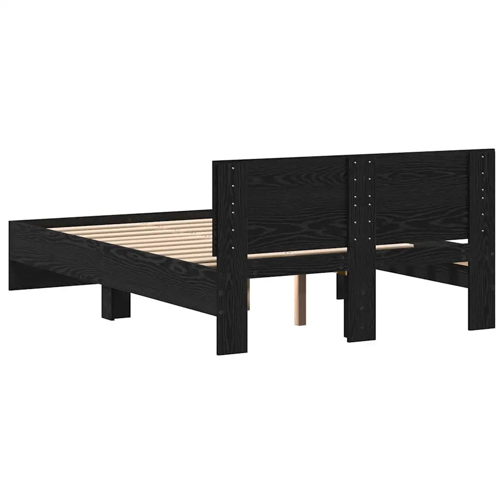 Struttura del letto con testiera Rovere Nero 193 x 125 x 70 cm