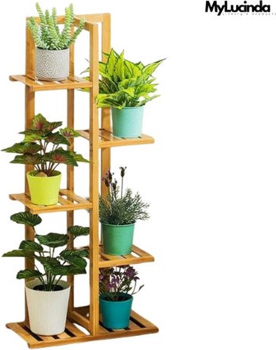 Pianta in Bamboo per Interni ed Esterni - 5 Livelli di Sostegno per Pianta - Massimo 5 kg per Livello - 40 cm di Altezza