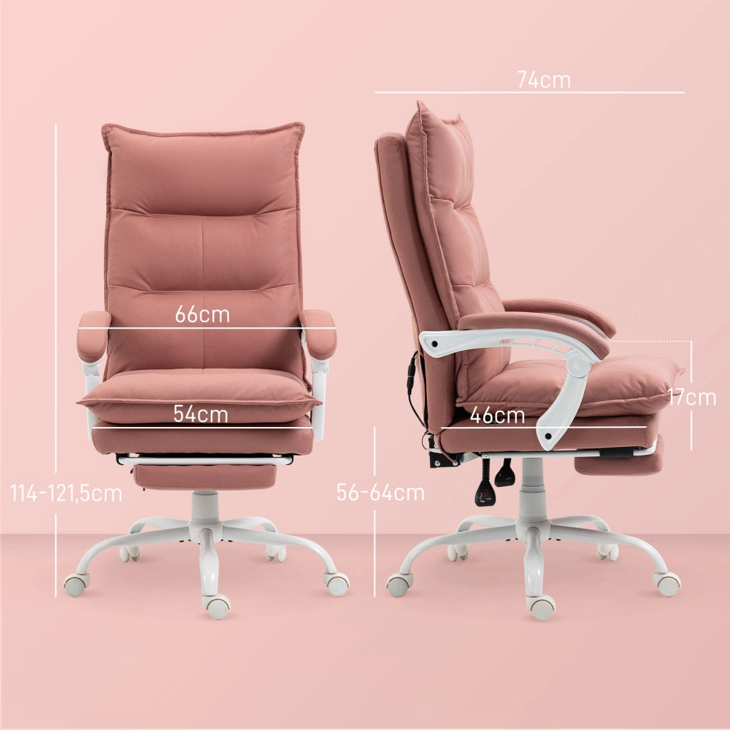 Poltrona massaggiante e riscaldante da ufficio ¨C zephmum ¨C rosa 66x74x121,5 cm