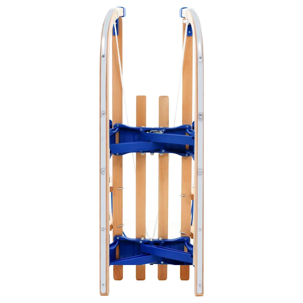 Slittino da Neve Pieghevole in Legno con Schienale 119 cm 91458