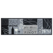 Tappeto del soggiorno | Tappeto da Cucina Lavabile Grigio Vino 60x180 cm in Velluto