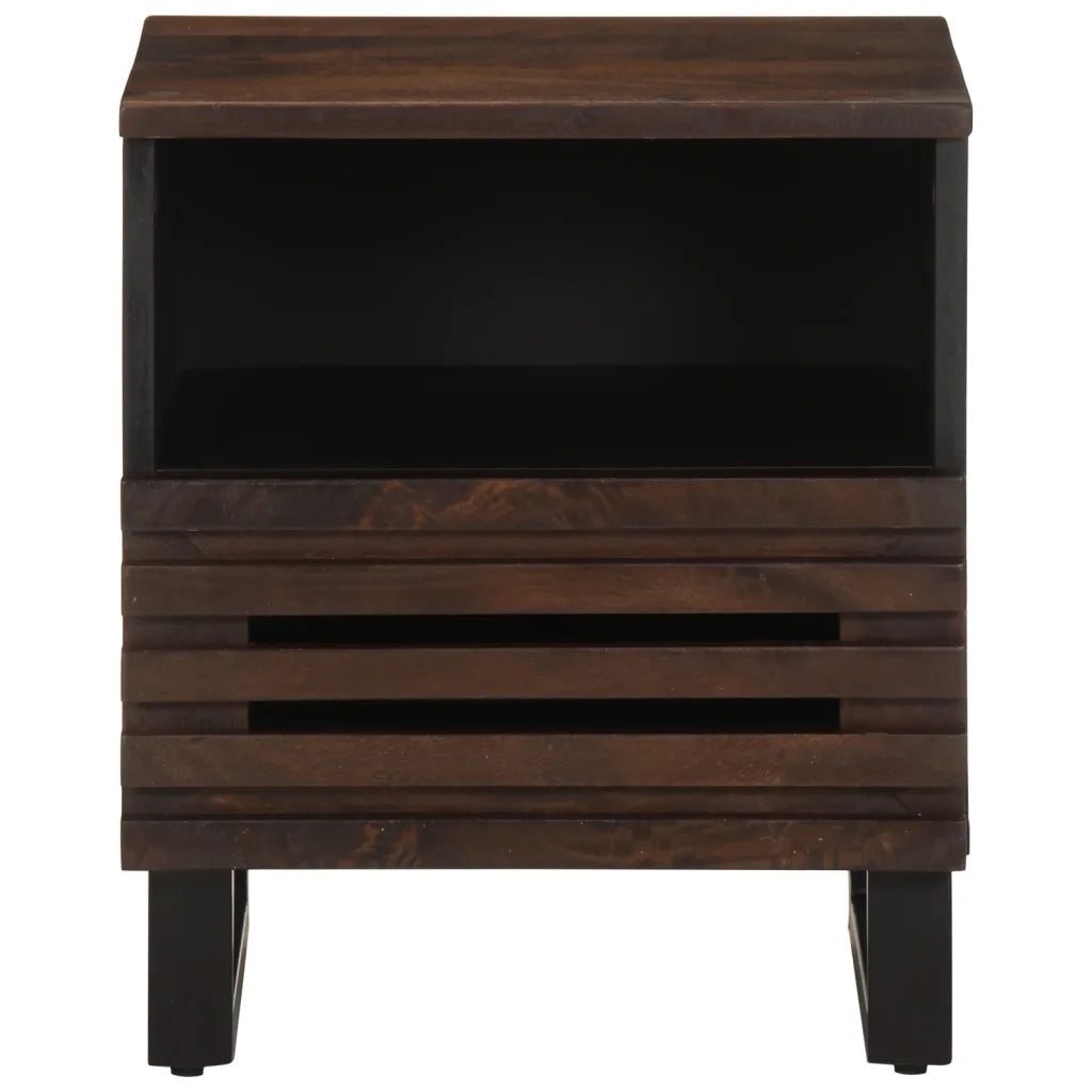 Set di 2 Comodini | Armadio da Notte | Mobiletto da notte 40x34x46 cm in Legno Massello di Mango