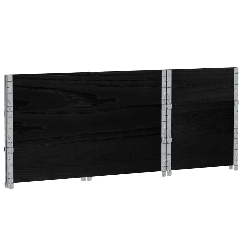 Vassoio per fioriera aiuola rialzata piante fiori terrazza giardino 100 x 50 cm legno massello di pino nero 02_0037288