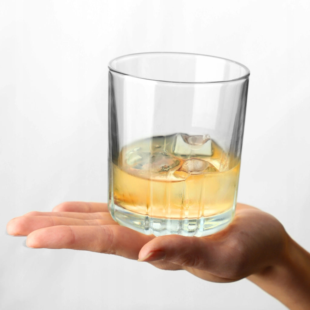 Set di 4 bicchieri KADAX per whisky, succhi di frutta e bevande, 280 ml, in vetro spesso.