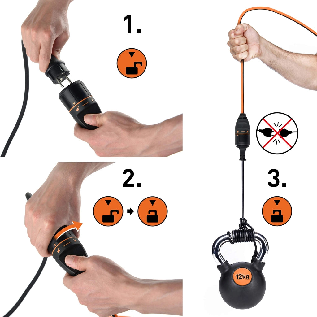 Avvolgicavo con Presa a Meccanismo Blocco Art 49237 Electraline 25 mt