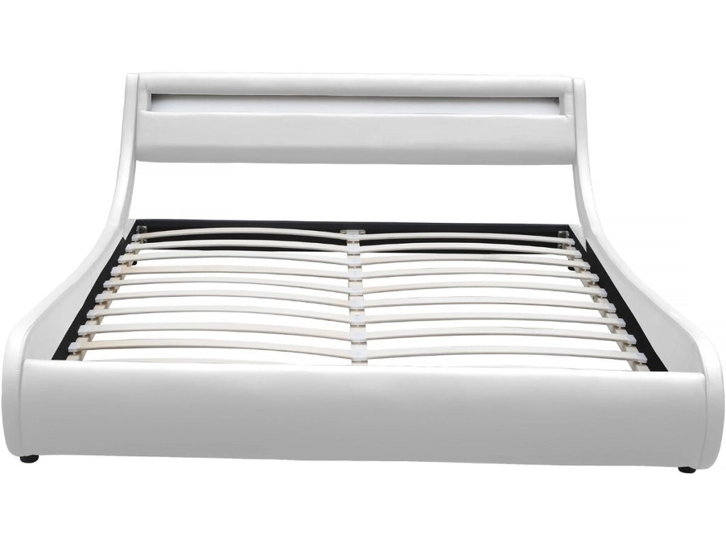 Letto con luce LED "Natacha" - 160 x 200 cm - Bianco