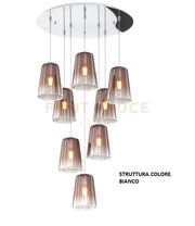 SOSPENSIONE BIANCO TONDA 8 LUCI RAME 1164BI-S8 T-RA