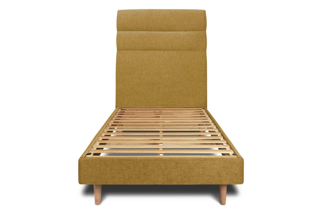 Letto 90x200 cm con testiera in linea - Tessuto Tela opaca