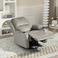 Poltrona Relax con Poggiapiedi e Funzione Sdraio, Portabicchieri Incluso, fino a 150 kg, Marrone