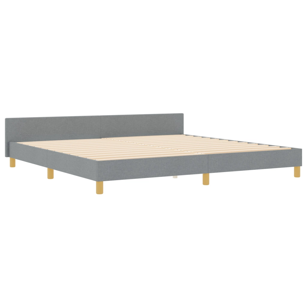 Letto in Grigio Chiaro di , 200x200 cm, Tessuto