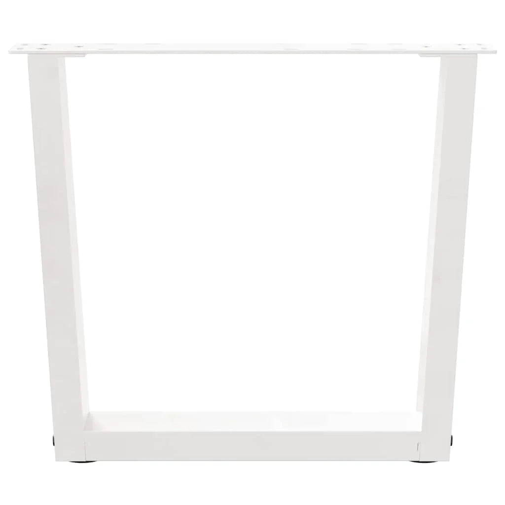 Set di 2 gambe regolabili per tavolino da caffè a forma di V 60 x 42 x 43 cm stile moderno acciaio bianco 02_0056921