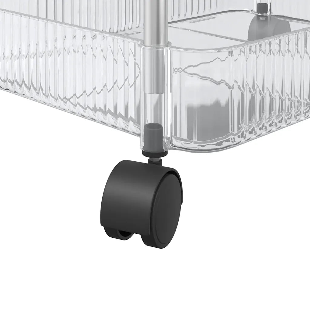 Carrello Portaoggetti a 3 Livelli 37x28x68 cm in Acrilico 4012377