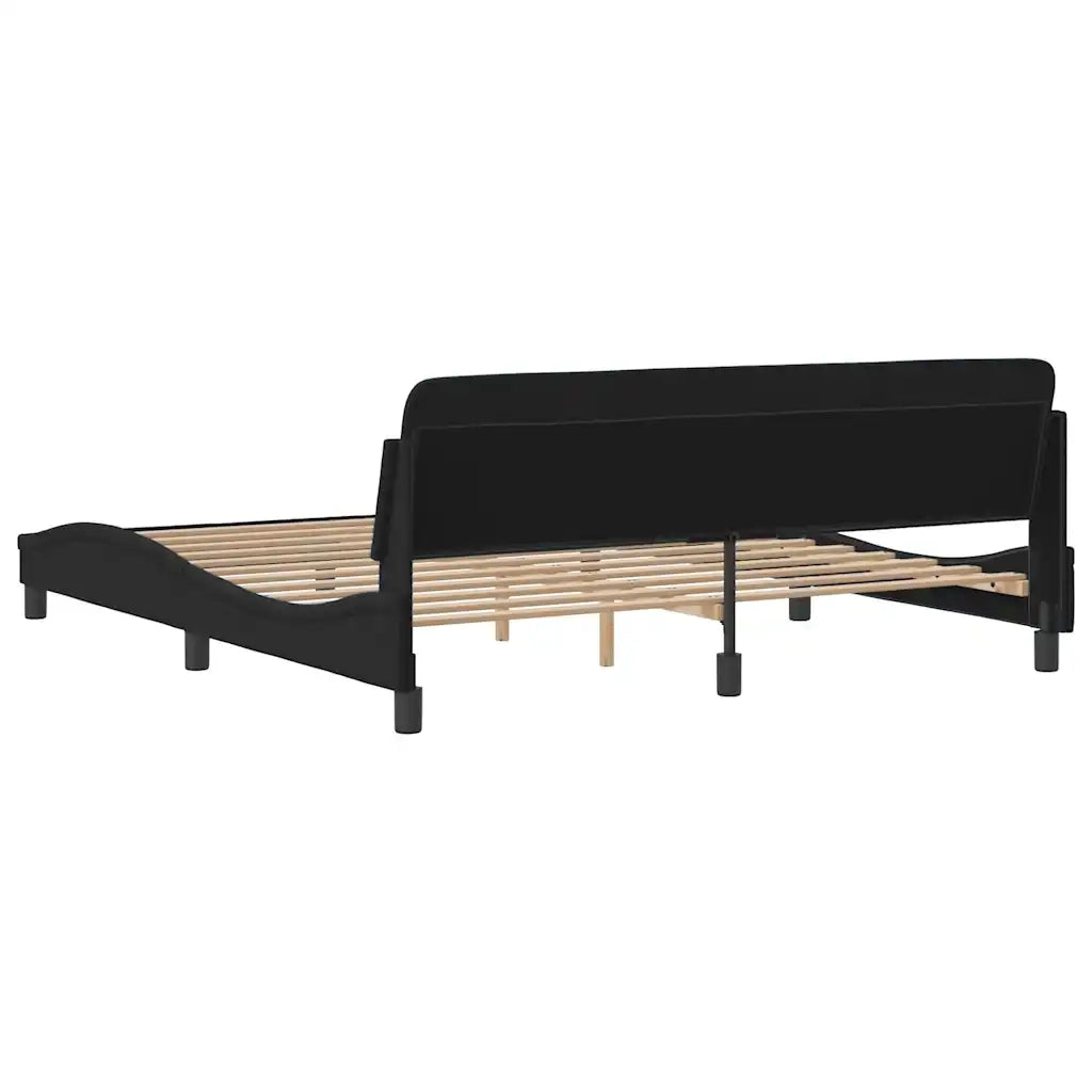 Giroletto-Struttura Letto Dover Nero 180x200 cm in Velluto