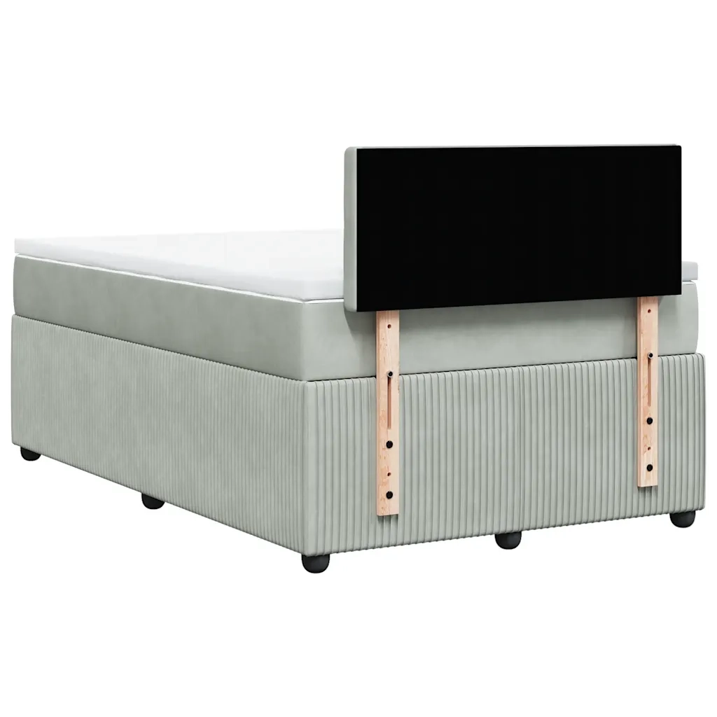 Giroletto a Molle con Materasso Grigio Chiaro 120x200cm Velluto 3287722