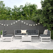 Set Salotto da Giardino 6 pz Bianco in Legno Massello di Pino 3250725