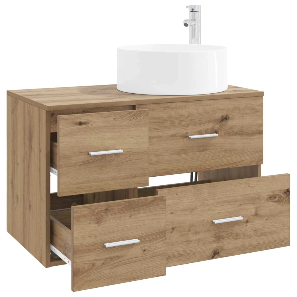 Set di mobili per il bagno 2 pz Rovere Artigianale 3404015