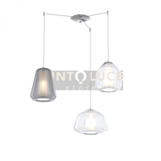 SOSPENSIONE CROMO 3 LUCI SPOSTABILE VETRI ALPHA TR + BETA TR + GAMMA FU 1176CR-S3 S ABG-TF