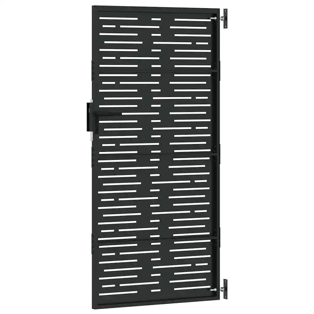 Cancello da giardino con blocco Nero 85 x 200 cm