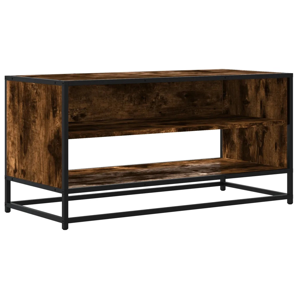 Mobile TV-Credenza per TV-Console TV Rovere Fumo 91x40x46 cm Legno Multistrato e Metallo