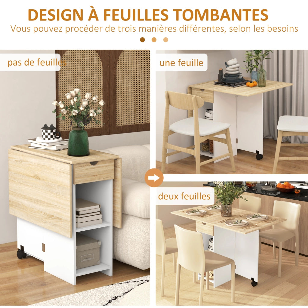 Tavolo da pranzo allungabile pieghevole ¨C zephmum ¨C quercia 120x72x75 cm