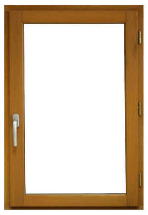 1 Finestra a battente in legno Altezza 75 X Larghezza 80 Guida a destra (dimensioni della tabella)+ manico senza maniglia