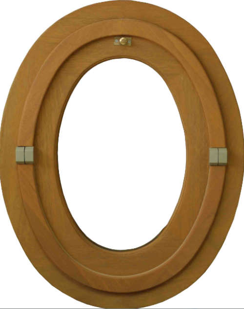 Ovale Oeil De Boef 1 Foglia - H.65 X L.50 Cm - Legno senza maniglia
