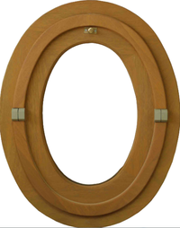 Ovale Oeil De Boef 1 Foglia - H.65 X L.50 Cm - Legno senza maniglia