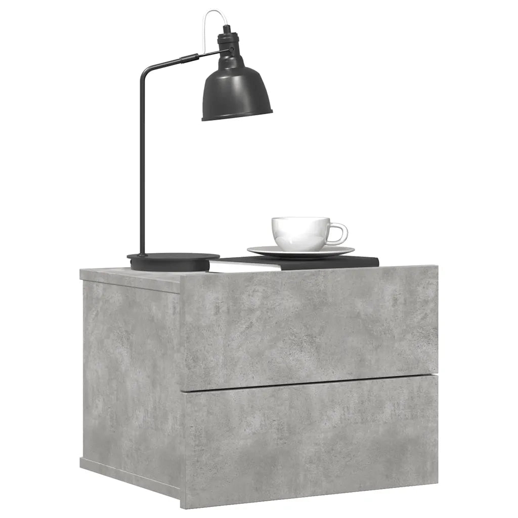 Comodino | Armadio da Notte | Mobiletto da notte Grigio Cemento 40x30x30 cm in Legno Multistrato