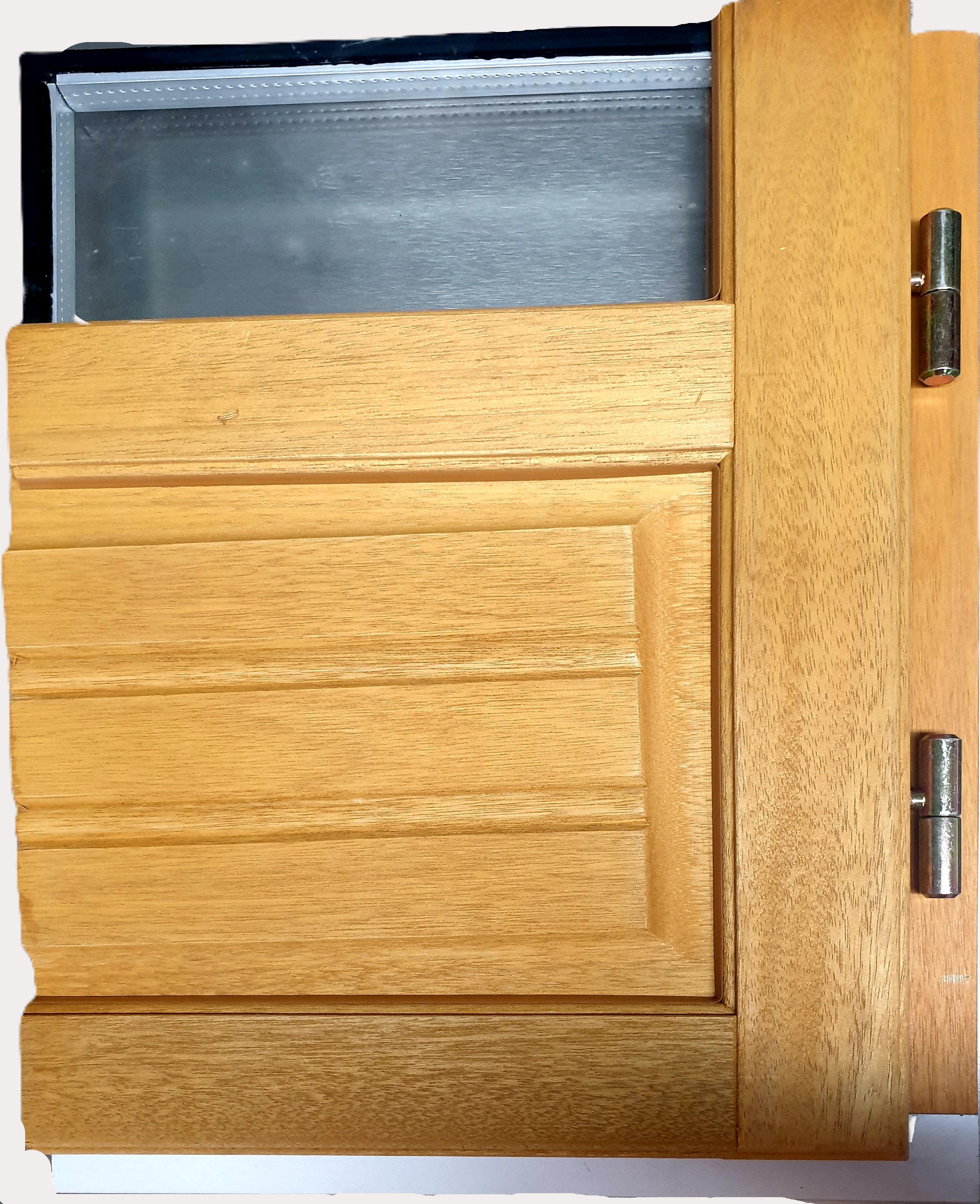 Porta-finestra a 2 pannelli in legno Altezza 205 X Larghezza 100 (dimensioni della tabella) senza maniglia