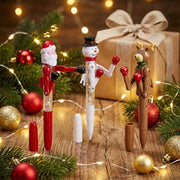 Set di pennarelli natalizi 3 pezzi - Kerstman/Rennero/Nevicata - Pennarelli in plastica - ca. 18 cm - Oggetto da souvenir per bambini - Scrittura