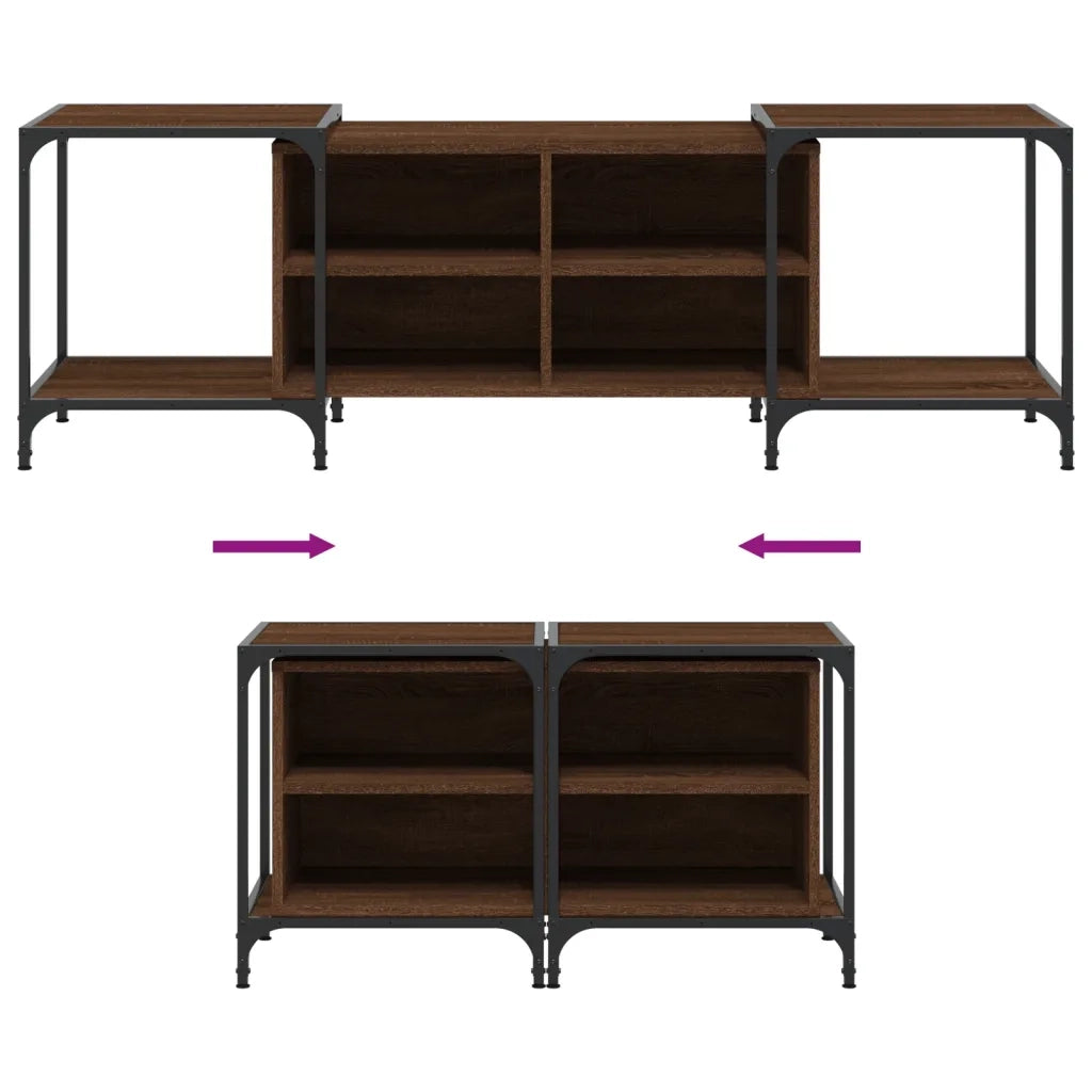 Mobile TV-Credenza per TV-Console TV Rovere Marrone 153x37x50 cm in Legno Multistrato
