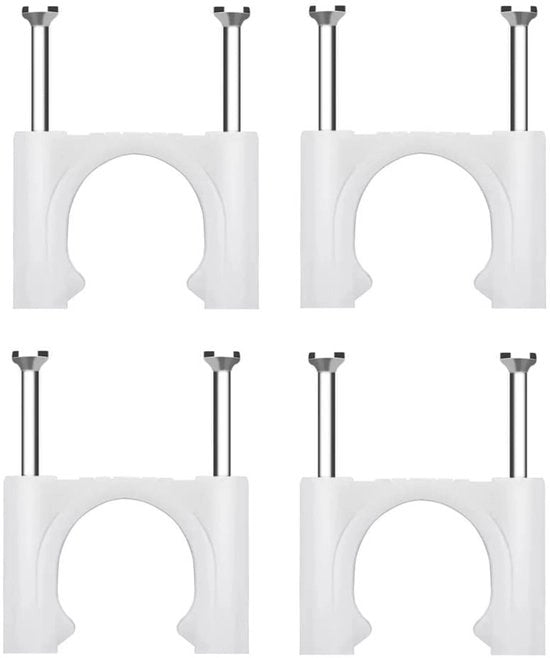 Ferriture per cavi - Clip per cavi adesivi - Organizzatore per cavi con chiodo - Clip per cavi in plastica - 50mm, 6 pezzi
