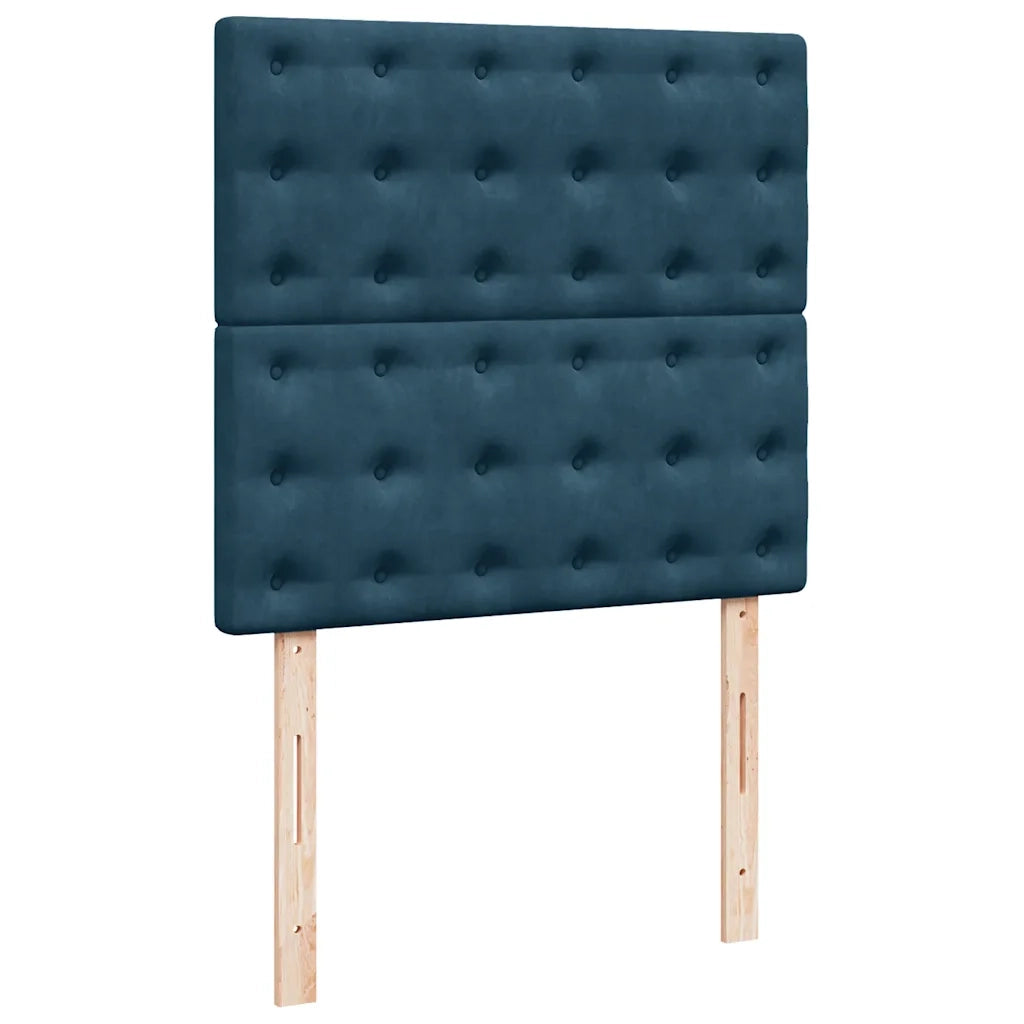 vidaXL Giroletto a Molle con Materasso Blu 80x200 cm in Velluto