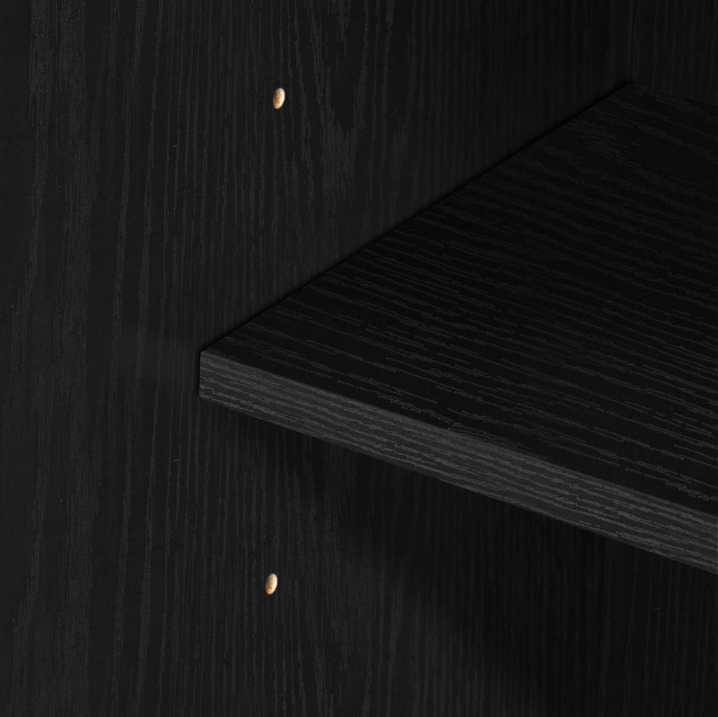 Isola da cucina 120x40-70x92 cm con piano ribaltabile e prese; in MDF e PB; nero naturale