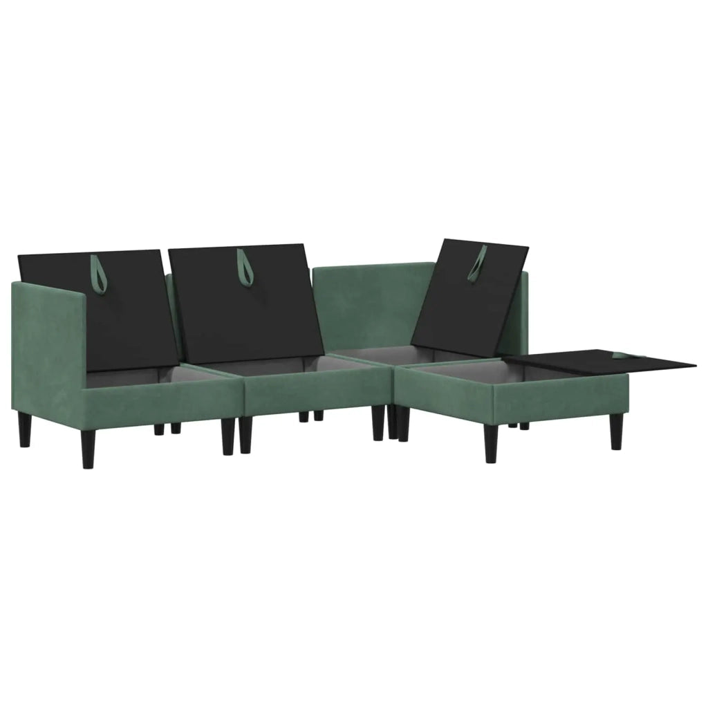 Set di mobili per il soggiorno 4 pcs Verde Mare Velluto 3413775