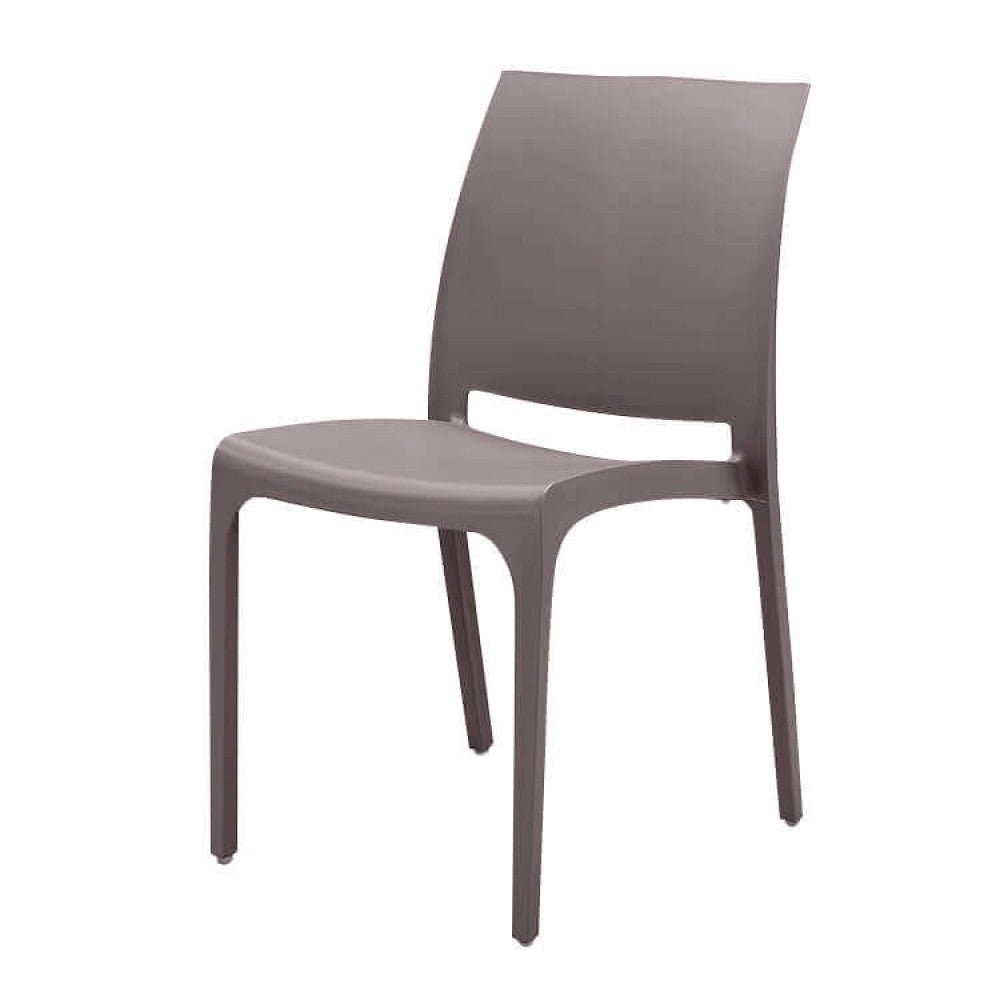 Sedia da Giardino Volga 46x54x80 h cm in Polipropilene Taupe