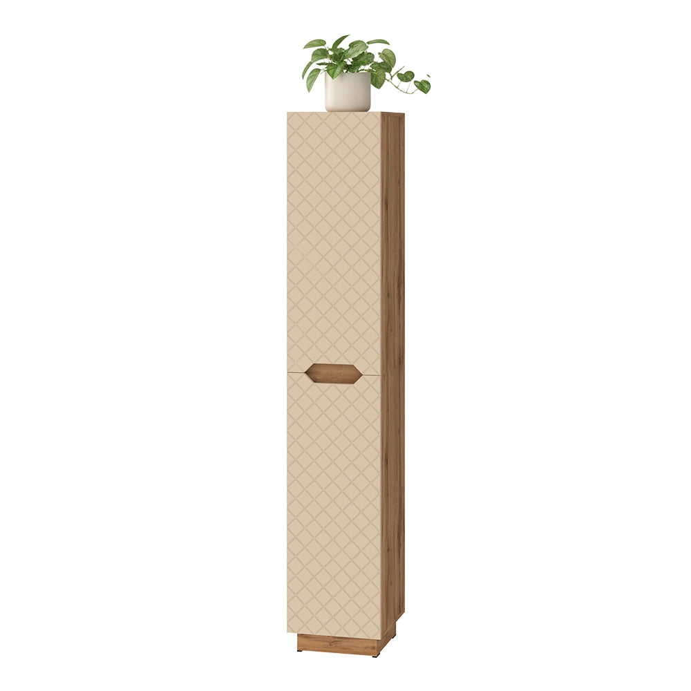 Vicco Armadio per il bagno Rovere/cashmere con struttura in piastrelle 33 x 186 cm con 2 porte