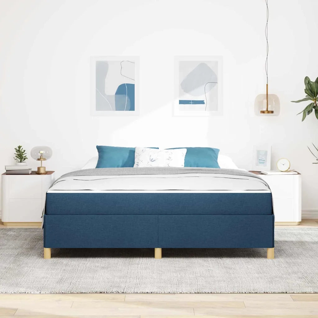 Struttura del letto con materasso Blu 180 x 200 cm Tessuto