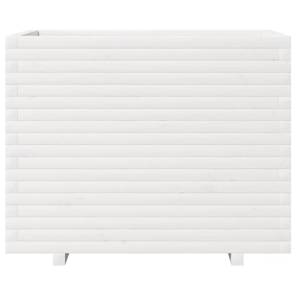 Fioriera da Giardino Bianca 90x60x72 cm Legno Massello di Pino 3282645